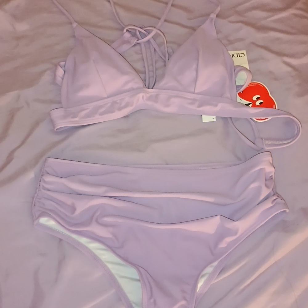 High Waisted Lavender Bikini Set New With Tags